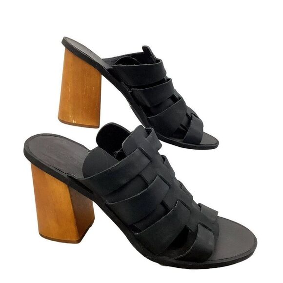 Nordstrom TREASURE & BOND Aleeya Block Heeled Slide Sandals 11 Leather Mules - Picture 3 of 9